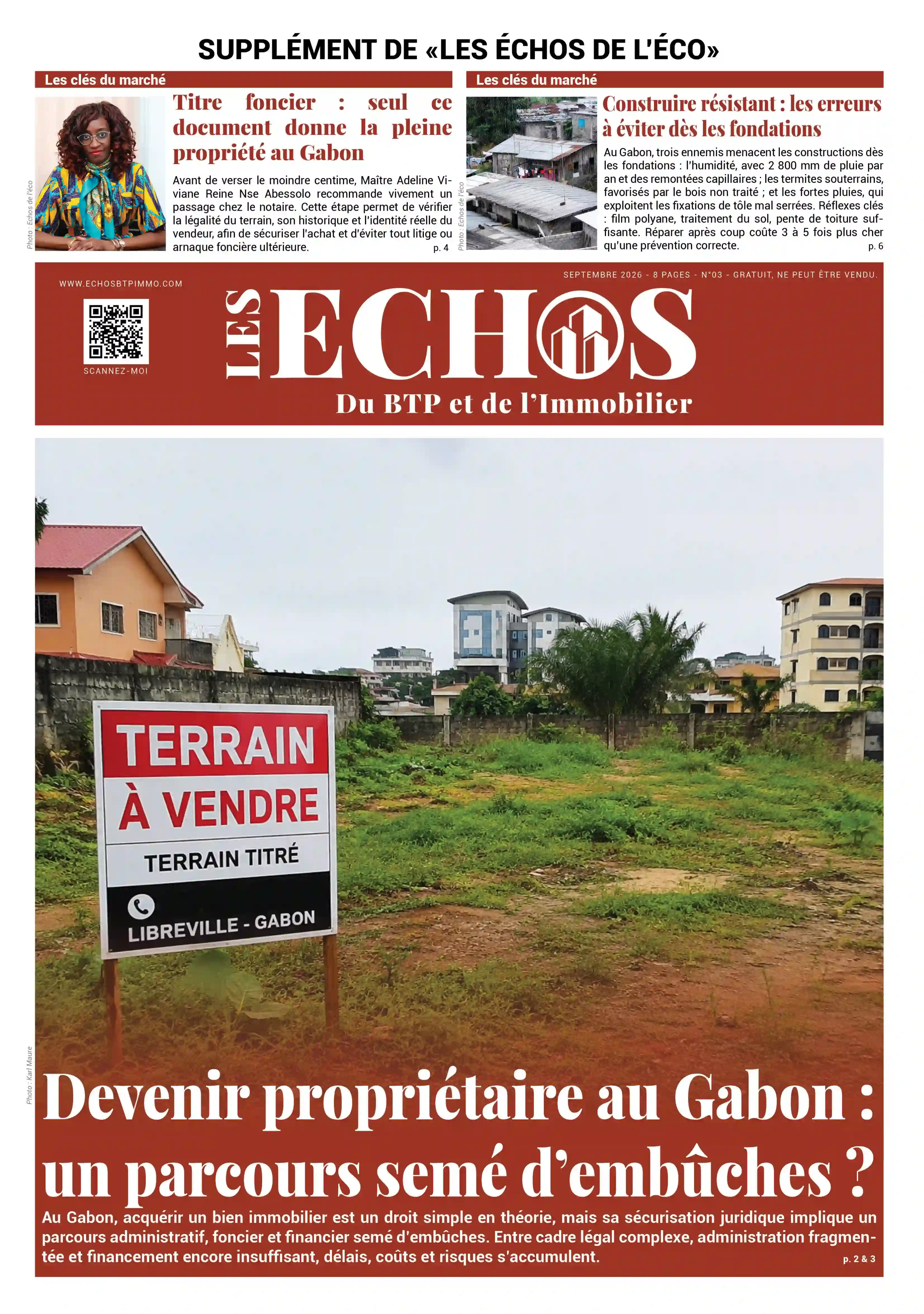 Les Échos du BTP et de l'immobilier N°03 - Septembre 2026